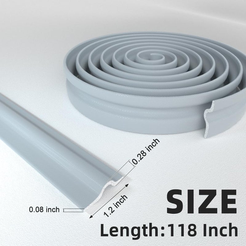 ESUFEIR 118 Inch Window Weather Stripping Door Seal Strip for Bottom and Side of Door,Self Adhesive PU Foam Weather Strip for Window and Door Insulation Soundproofing,Door Sweep for Interior Doors - Image 4